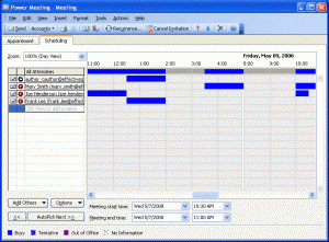 Scheduling a meeting with Outlook